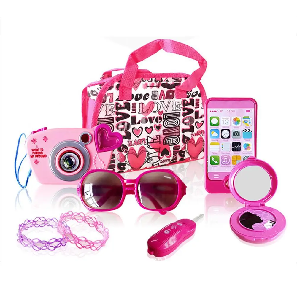 

Party Dress Up Pretend Toy Simulation Cosmetics Camera Sunglasses Jewelry Makeup For Children Makeup Practice Toys