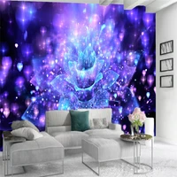 floral 3d modern wallpaper dreamy colorful purple flower interior home decor living room ktv painting mural wallpapers