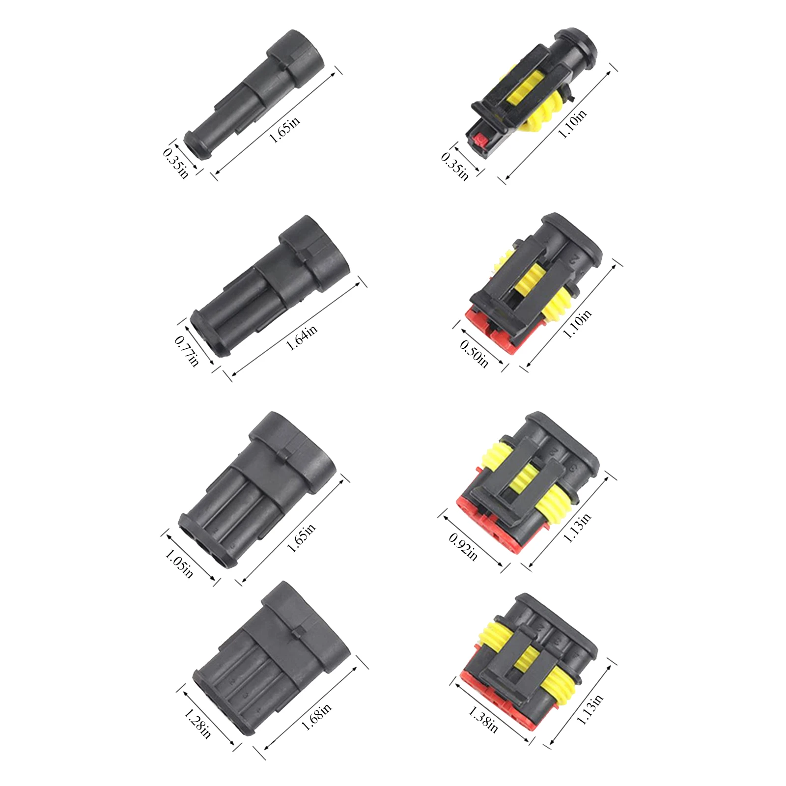

254pcs Hidden Waterproof Connector Plug Terminal IP6 Wire Automobile Wire 1 / 2 / 3 / 4 Pin Sealing