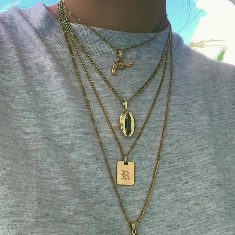 

100% Stainless Steel Alphabet Necklace For Women Gold/Silver Color Metal Letter Necklaces Choker Mirror Polished Wholesale 5pcs