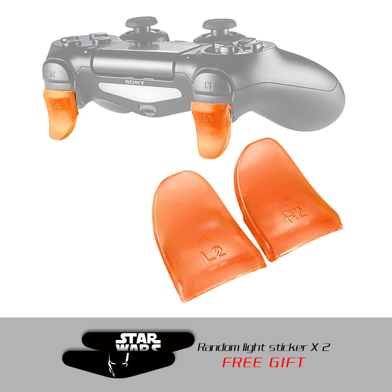 1 шт. изогнутый L2 R2 триггер расширитель кнопки комплект для playstation 4 PS4 S/PS4 Slim/PS4 Pro игровой контроллер аксессуары - Цвет: Orange