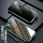 Магнитные чехлы из закаленного стекла для Iphone 11 Pro Max, 5,8, 6,1, 6,5 дюйма, противошпионский металлический магнитный чехол