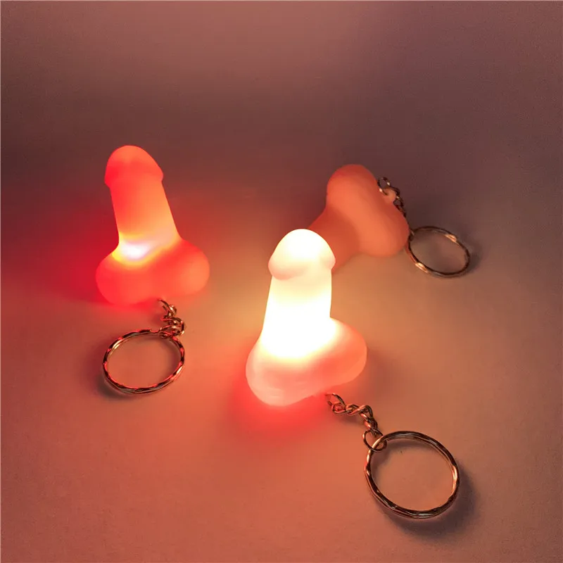 Сенсорная мигающая застежка для ключа взрослых новинка мужской пенис брелок со