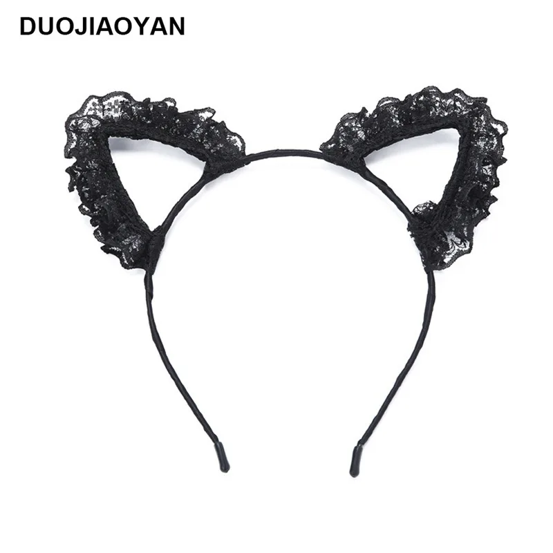 Продажа кружевных обручей с кошачьими ушками для девочек обруч лисы ветровой