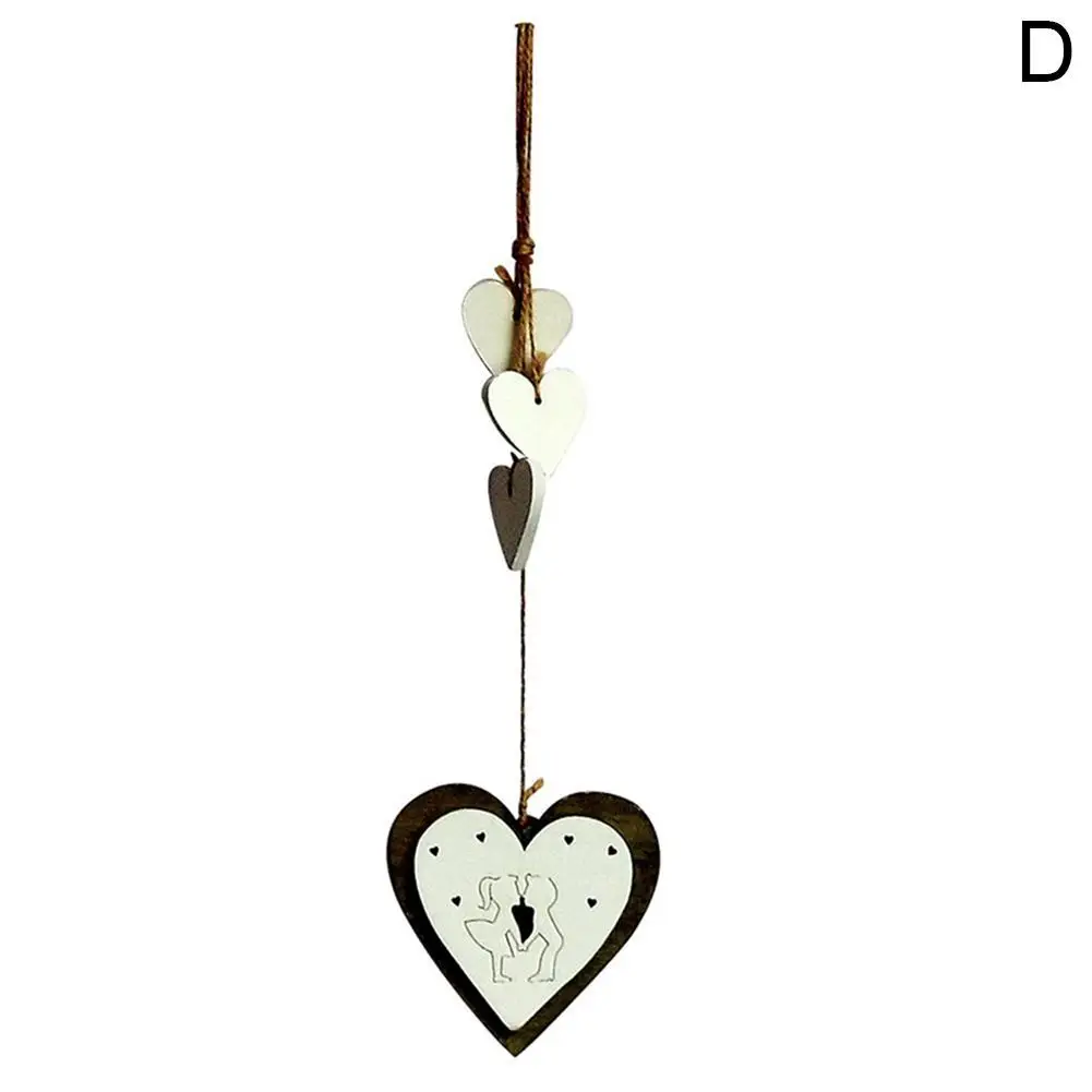 

New Style DIY Crafts Pendant Wooden Heart Desgin For Party Wedding Nordic Ornament Vintage Hanging Day Creative Valentine's T8Y4