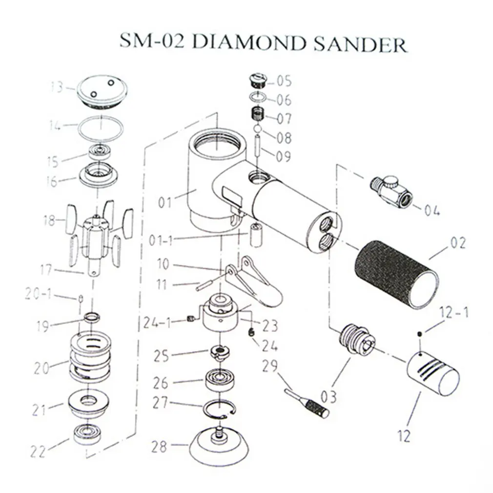 Мини-эксцентричный воздушный угловой шлифовальный станок полировальный