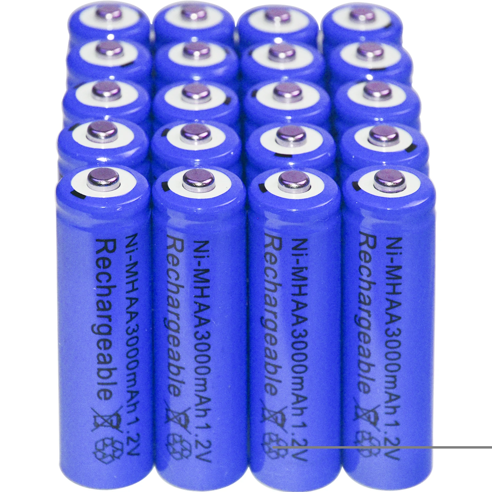 4-48pcs New Brand AA rechargeable battery 3000mah 1.2V NI-MH Rechargeable for led light toy mp3 Blue | Электроника
