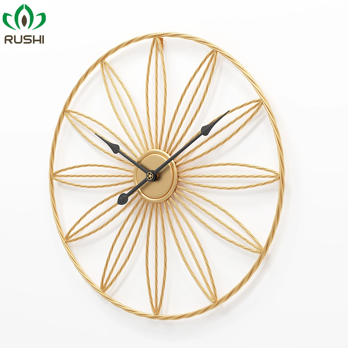 

3D Circular Retro Wall Clock Wrought Hollow Iron Vintage Large wall clocks Mute Decorative Home Living Room Decoration klokken