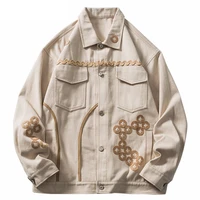 jackets embroidery cargo autumn streetwear hop coin men patch pockets hip harajuku casual cotton outwear jacket coats masculino