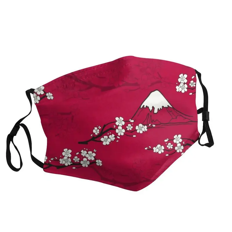 

Японские вишневые цветы и заснеженные горы многоразовая маска для лица