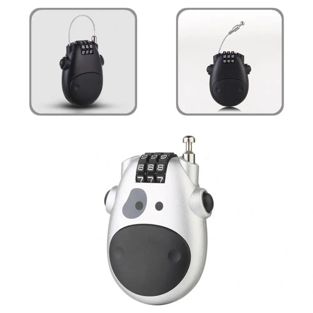 Wire Rope Lock Durable Easy to Carry Easy to Use 3 Digit Combination Lock   Password Lock  for Briefcase