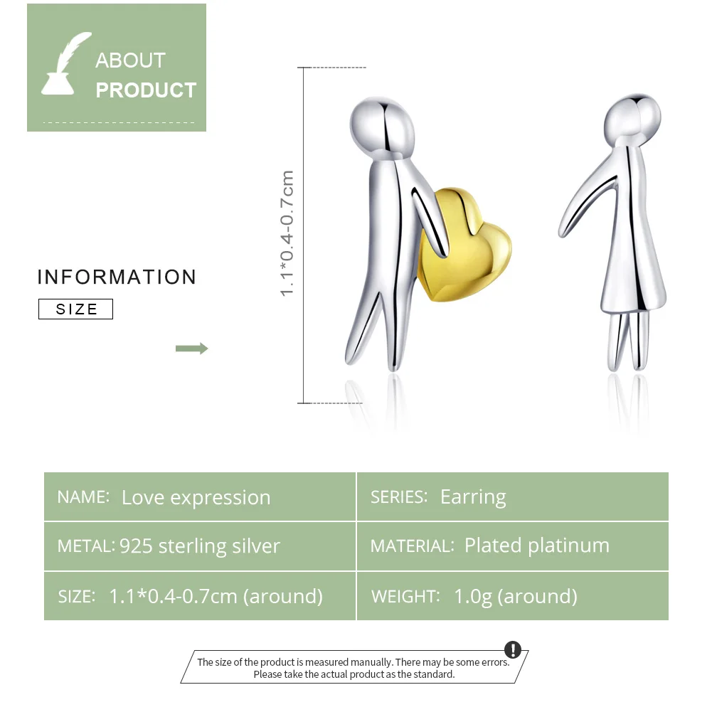 Серьги-гвоздики из серебра 925 пробы в виде сердечек | Украшения и аксессуары