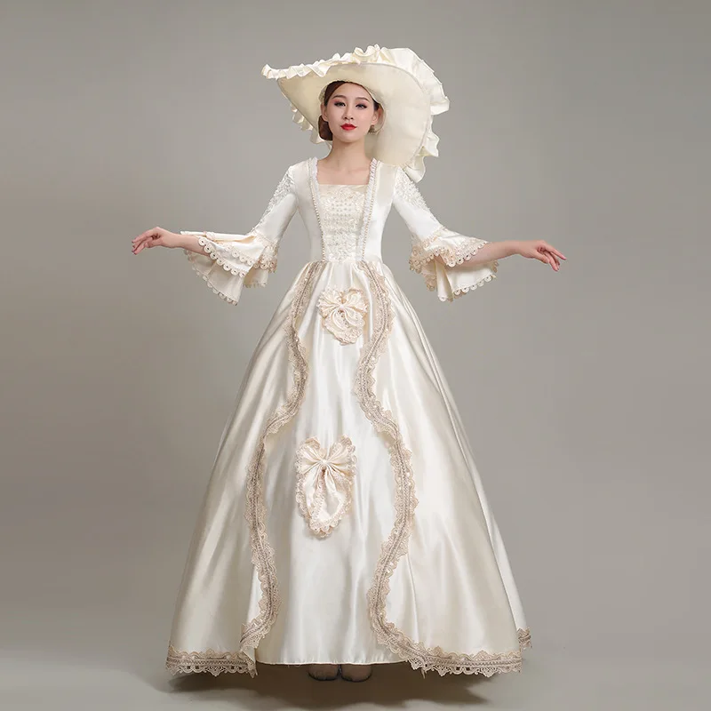 Женское платье с жемчугом в викторианском стиле для косплея винтажное бальное до