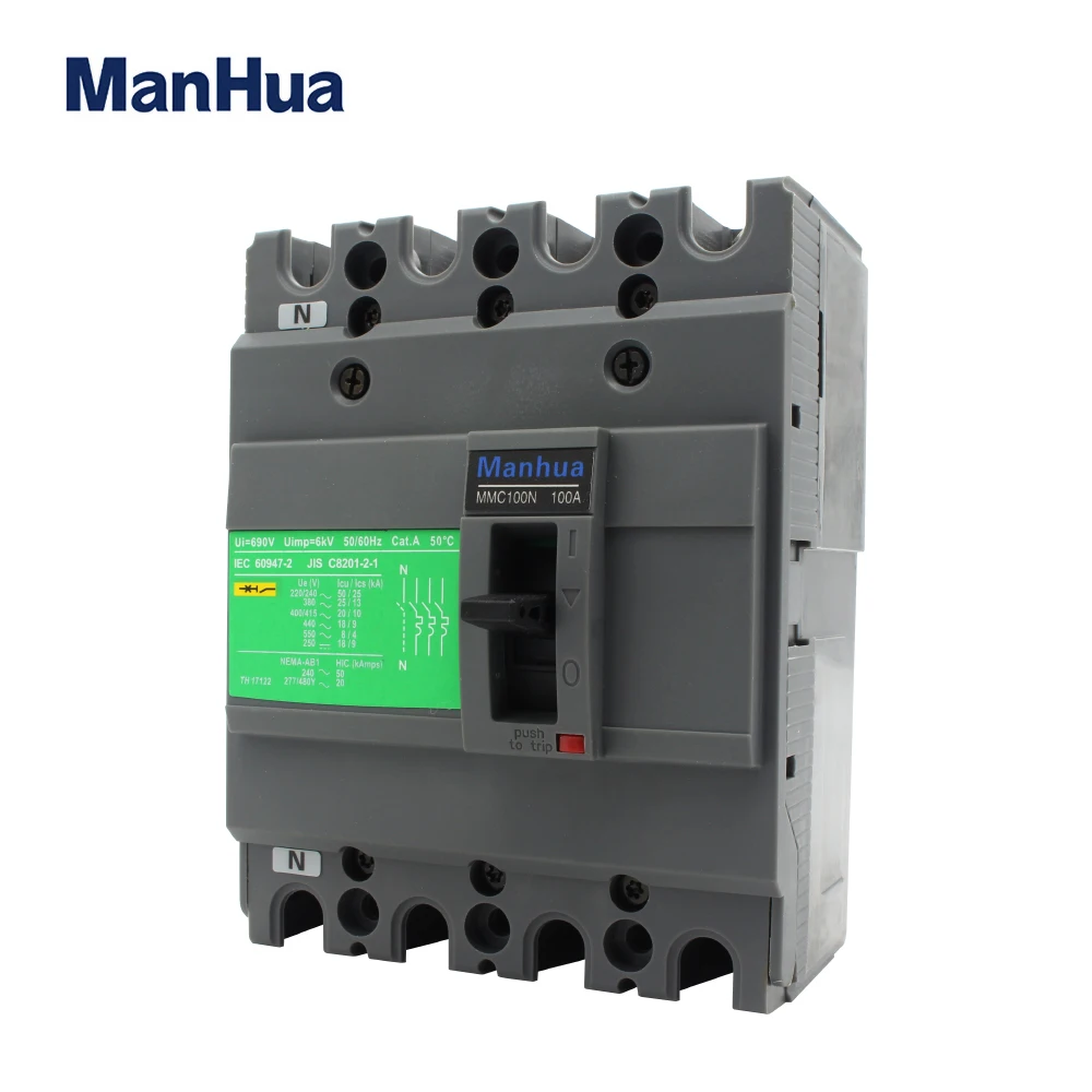 Manhua EZC 4 полюса разрывная емкость 100A MMC100N защита от короткого замыкания перегрузки