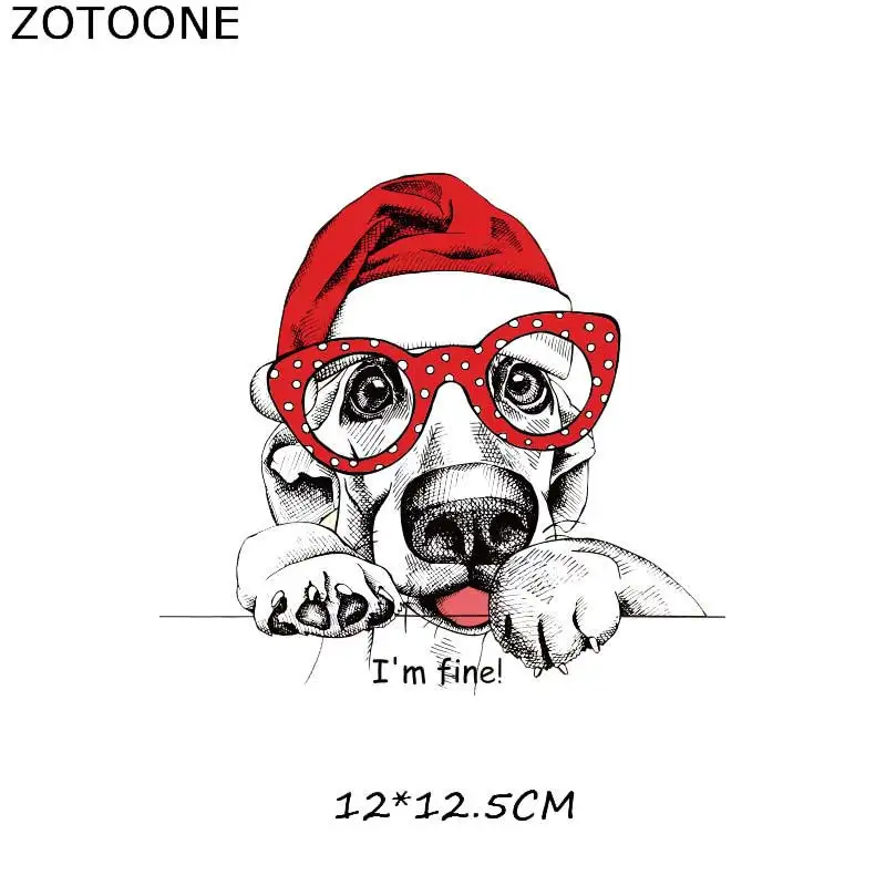 ZOTOONE милая собака мультфильм Железная на патч для детей наклейка на одежду DIY животных Тепловая аппликация передачи для футболки с принтом G - Цвет: 362