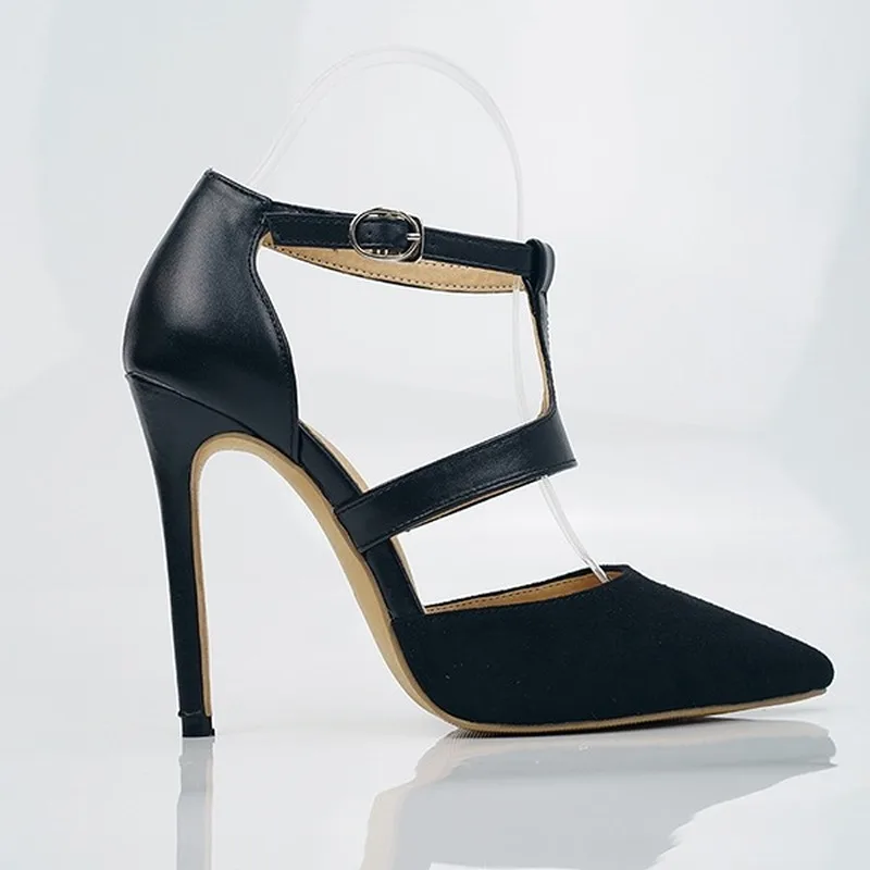 

Mazefeng Ladies Summer Fashion Solid Sandals Women Casual Buckle High Heel 8 CM Pumps Female Rome Style Shoes Plus Size 35-42