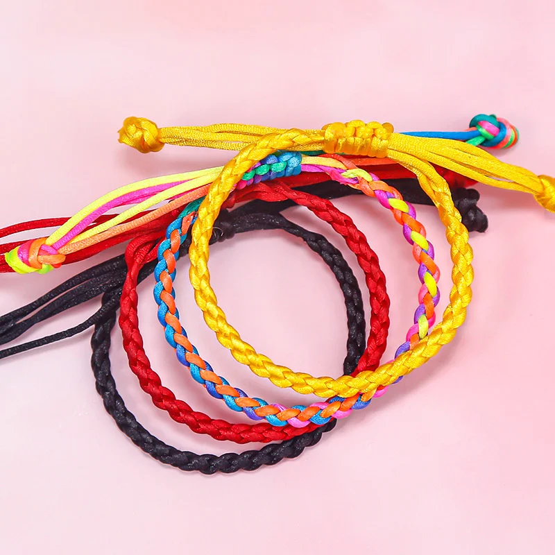 

Handmade Knots Braided Bracelets Charm Tibetan Purple Color Rope Bangles For Women Men Adjustable Best Friend Jewelry Gifts