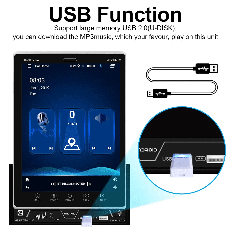 $110.90 Podofo 2 Din Car radio Auto 9.5'' Vertical Screen Car Multimedia Player Universal Auto Stereo GPS MAP For Volkswagen Nissan Kia