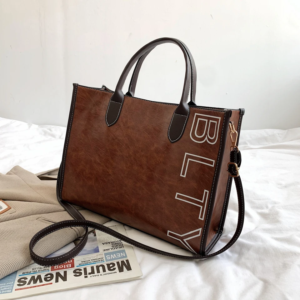 

Designer PU Leather Shoulder Bags For Women 2021 Classic High Capacity Handbags Travel Luxury Hand Bag Female Large Shoulder Bag
