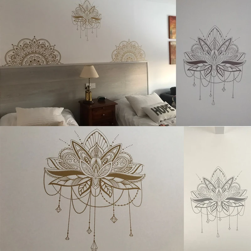 

Mandala Lotus Vinyl Wall Stickers Unique Home Decor Bedroom Removable Wall Decal Yoga Studio Self Adhesive Art Sticker