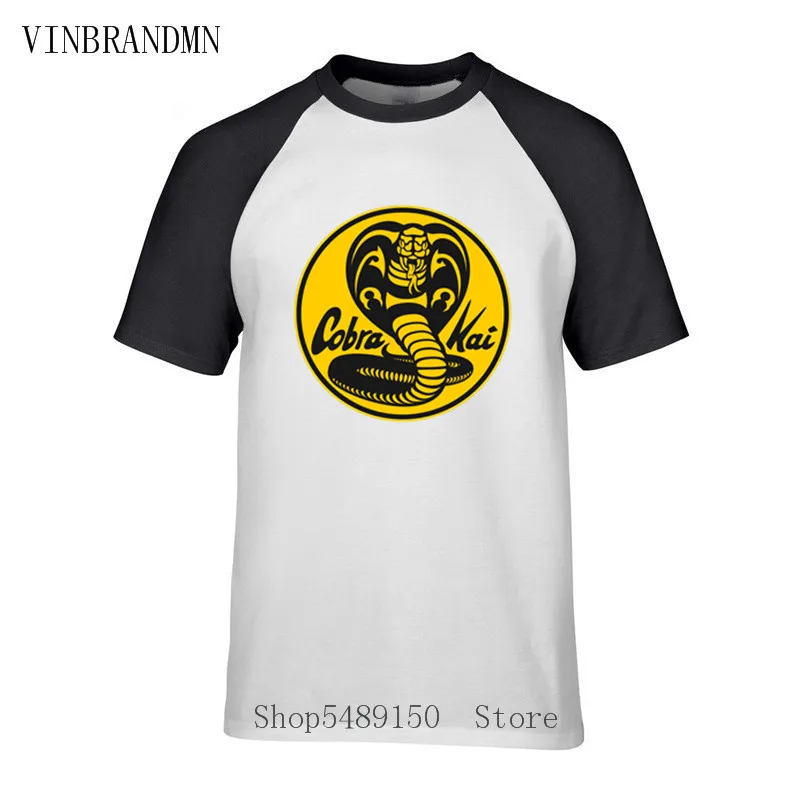Cobra Kai T Shirt Snake Karate Dojo Anime Black Tshirts Casual Breathable Fitness Crewneck Homme Plus Size 100% Cotton Tops Tees | Мужская