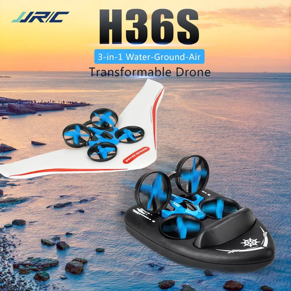 Дрон HobbyLane RC Terzetto лодка автомобиль плавучий водный воздушный 4 режима 2 ГГц канала