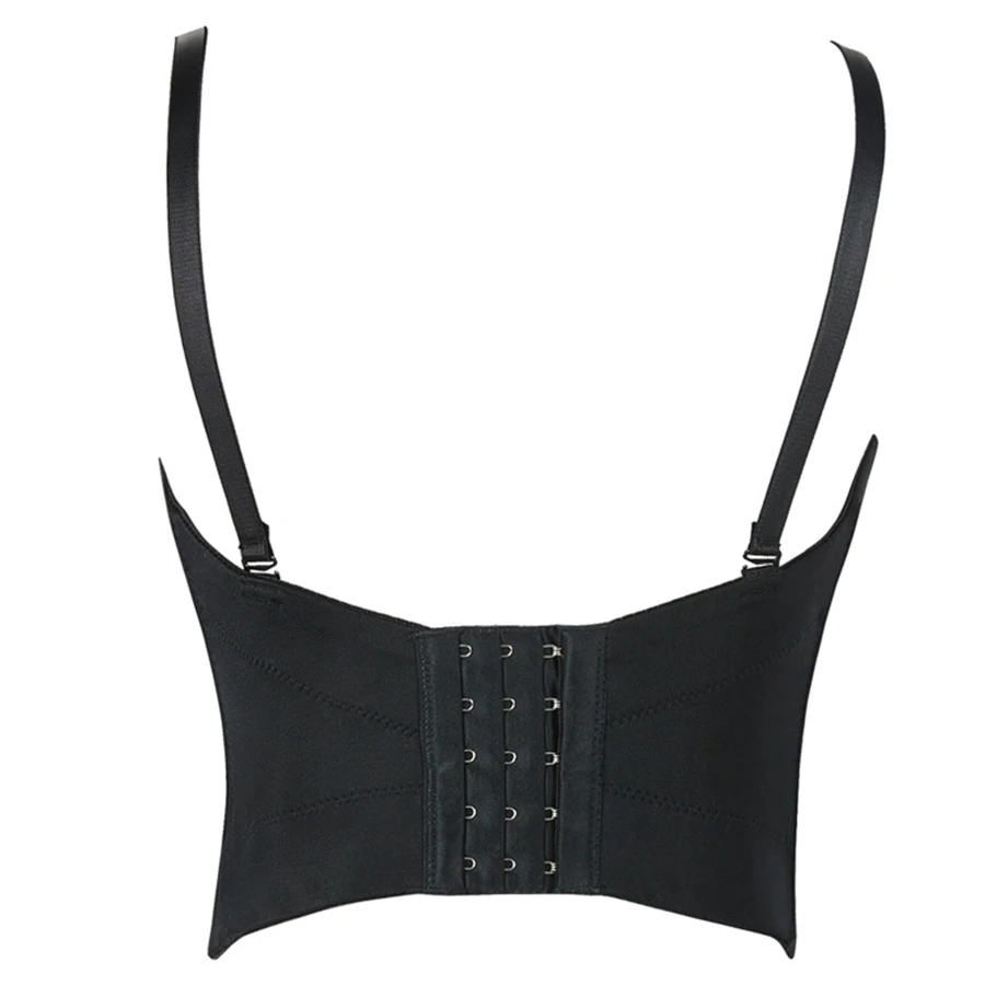 Женский акриловый бюстгальтер пуш-ап красно-черный Укороченный с отделкой