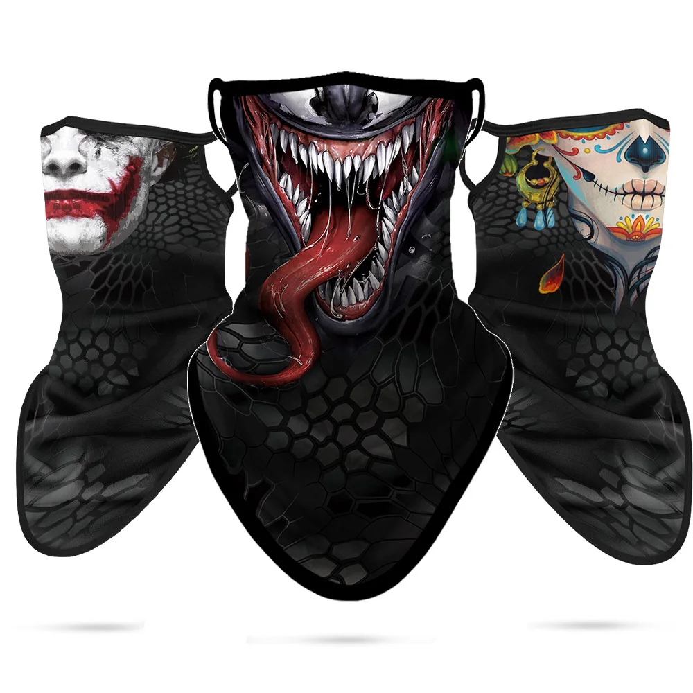 3D треугольная маска для лица велосипедная бандана походная с черепом Venom шарф