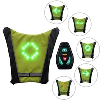 reflective led signal light indicator bike vest 2 4ghz wireless outdoor kids motorcycle night riding cycling safety equipments