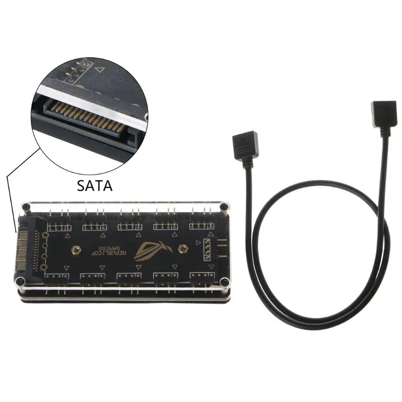 AURA SYNC 5V 3 контактный RGB 10 концентратор сплиттер SATA адаптер питания для GIGABYTE MSI A
