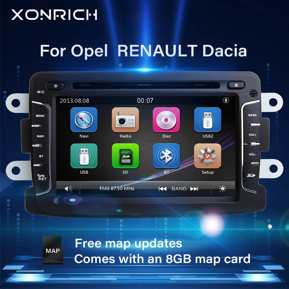 Автомагнитола Xonrich автомобильный DVD плеер для Logan2 Lada Xray 2 Duster Renault Captur Dacia Sandero Dokker GPS