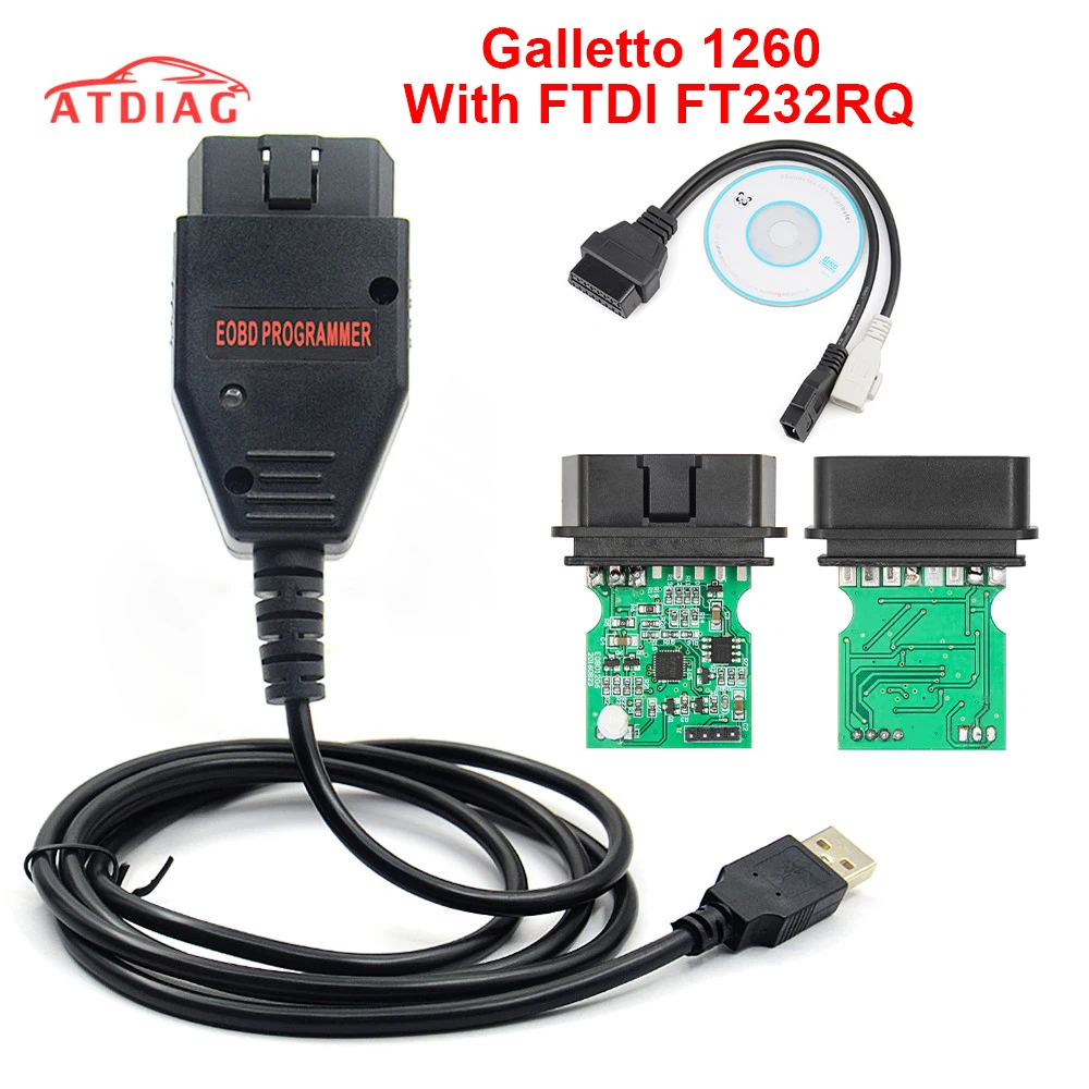 Диагностический интерфейс OBD2 Galleto 1260 EOBD2 для диагностики Galletto с поддержкой
