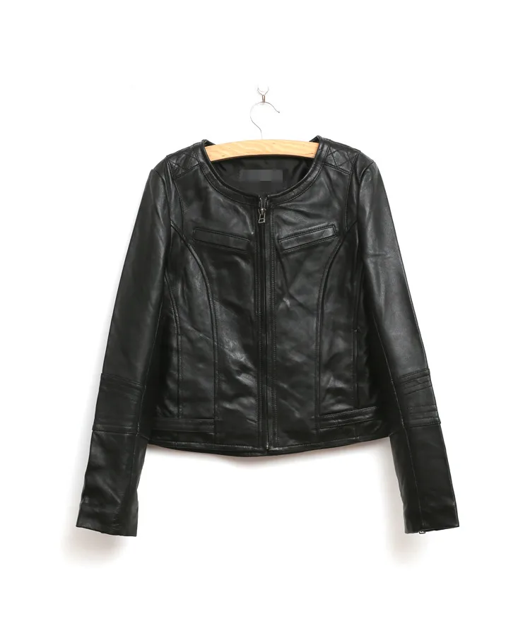 New fashion 2019 women's genuine leather motocycle jackets real natural sheepskin coats for ladies black oversize 3xl 4xl xxxxl