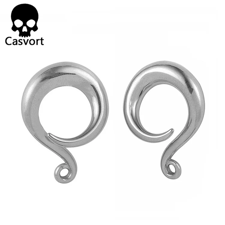 Casvort, 2 шт., новые ювелирные изделия, все из нержавеющей стали, серьги для пирсинга, модные крючки для ушей, висячие, упругие, пара, распродажа