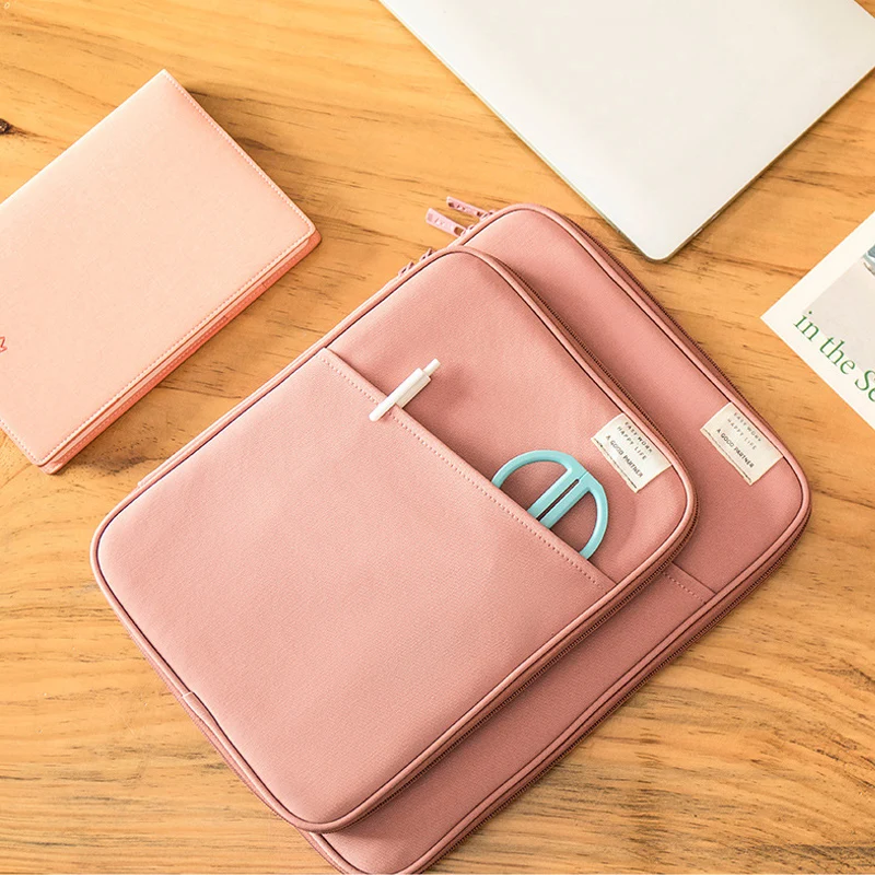 Portable Women Men's Document Bags Travel Briefcase Business Pouch Waterproof Office Worker Notebooks Pens Organize Accessories