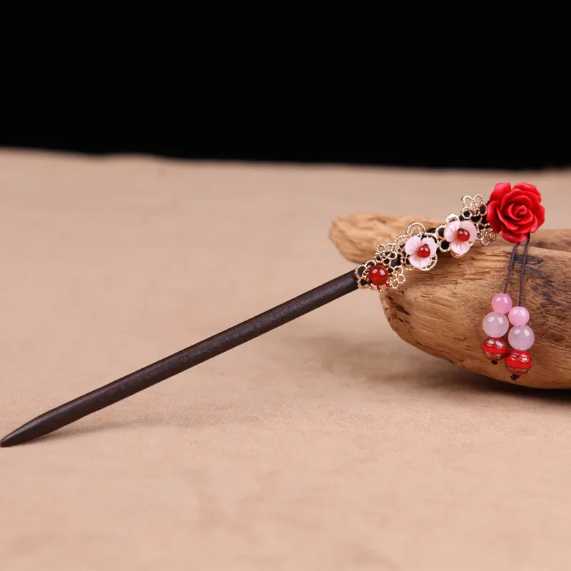 Классические китайские традиционные розовые разноцветные бусины ручной работы