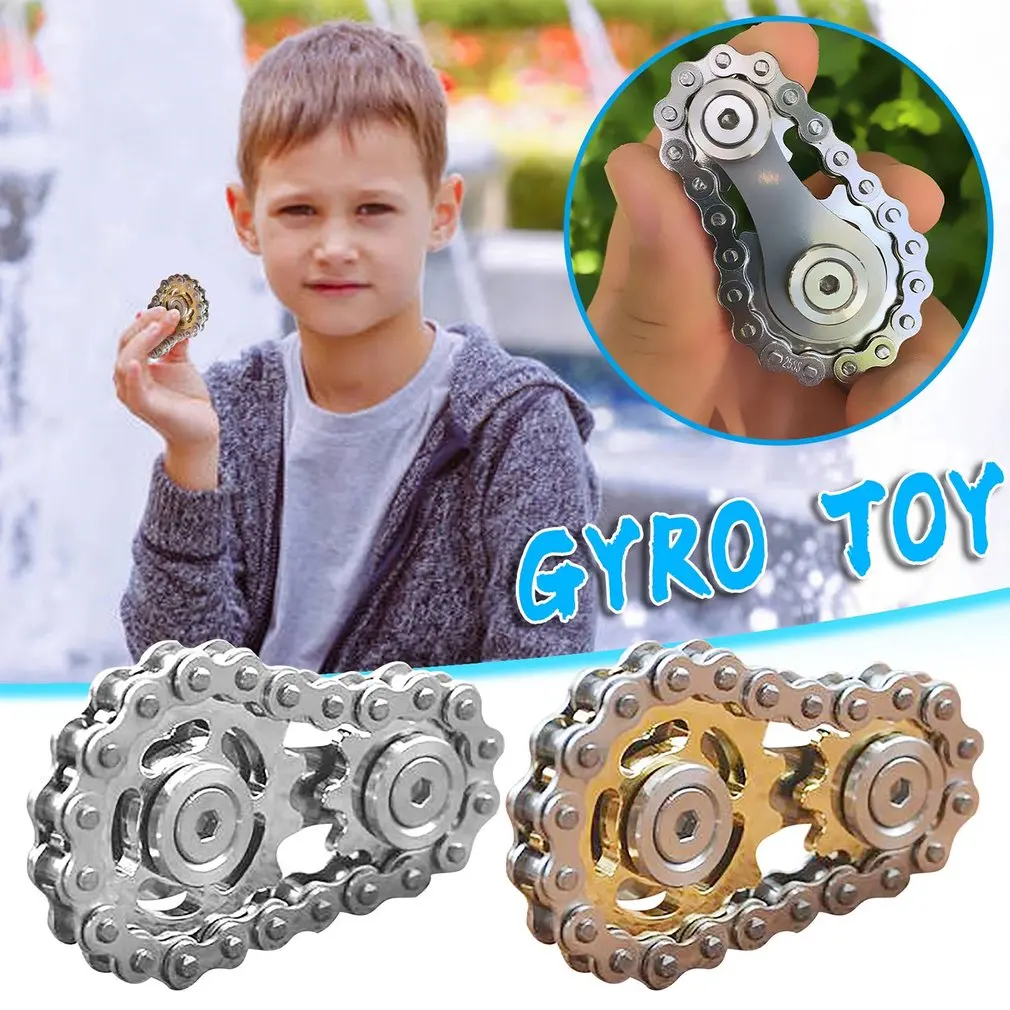 

Flywheel Fingertip Toy Stainless Steel Sprockets Fingertip Gyro Sprocket Chains Metal Toy Gear Gyro Sproket Roadbike Spinner