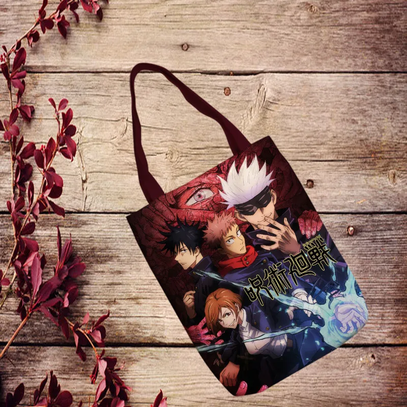 

IVYYE 1PCS Jujutsu Role Fashion Anime Canvas Shoulder Bags Casual Shopping Bag Tote Handbag Travel Lady Girls New