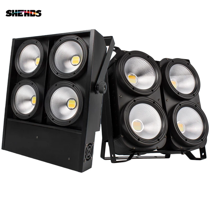 SHEHDS 4x100W 4 Eyes/200W 1Eye /2 Eyes LED Blinder Lights COB Cool And Warm White  For Dj Disco Party Stage Free Shipping