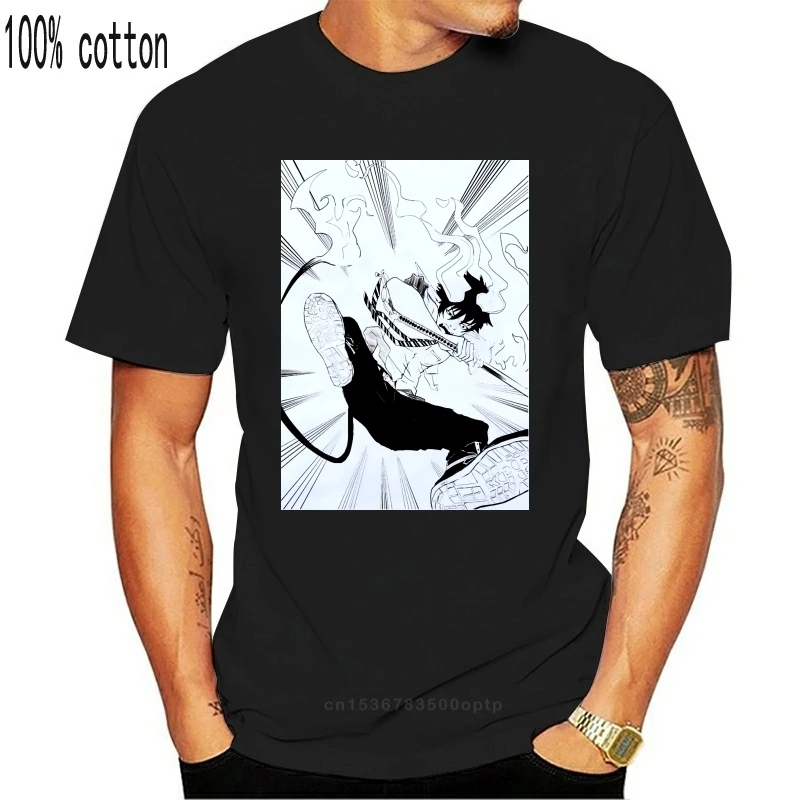

New Blue Exorcist B&W White, Custom Made T-Shirt Cotton Tee Shirt Funny Design