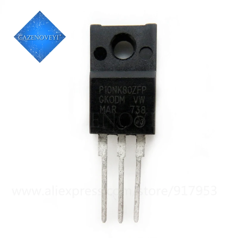 10 шт. / Лот STP10NK80ZFP P10NK80ZFP 10N80 TO 220F 10A 800V новый оригинальный в наличии|Интегральные