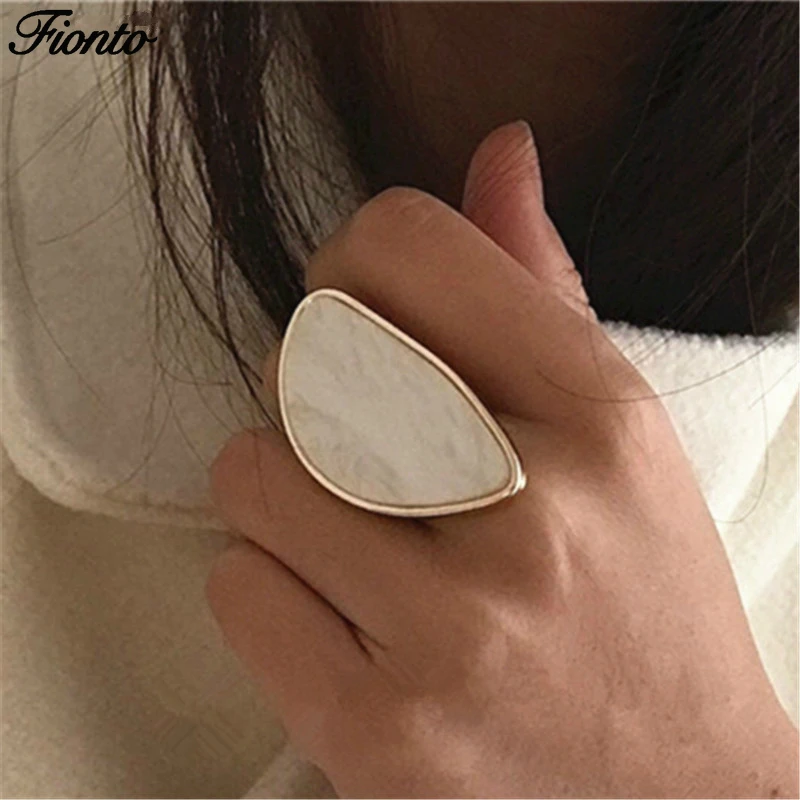 Женские регулируемые кольца FIONTO из ацетата овальные геометрические акриловой