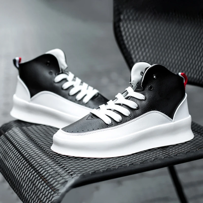Мужские высокие кроссовки черные Повседневные в Корейском стиле весна 2022 |
