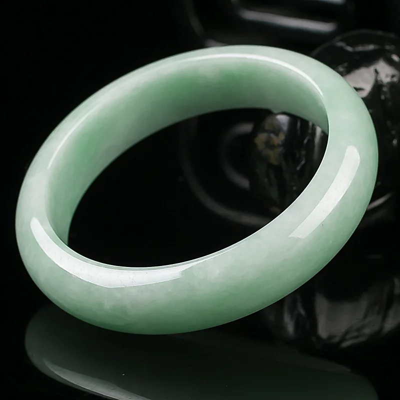 

zheru jewelry natural Burmese jade ice light green 54mm-62mm bracelet elegant princess bracelet send mother to girlfriend