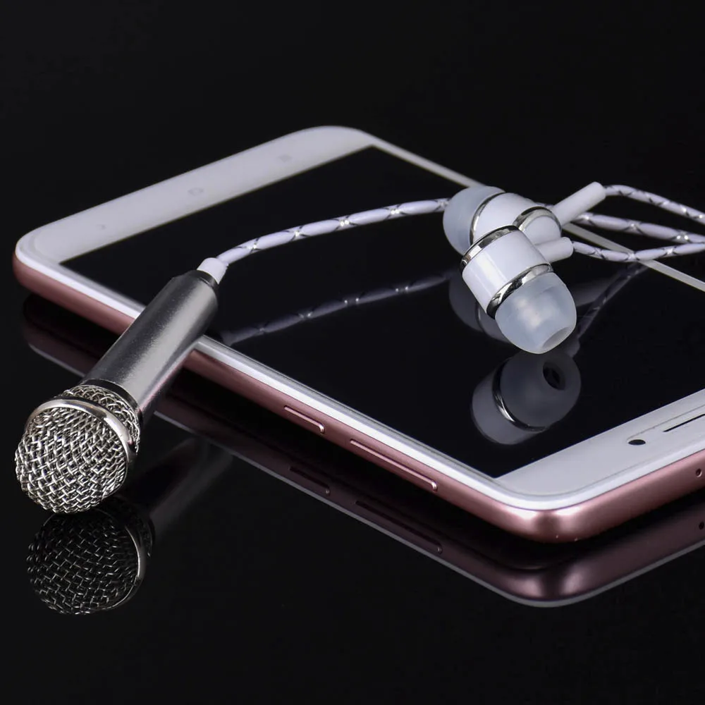Профессиональный мини-микрофон K для записи песен микрофон с наушниками телефона