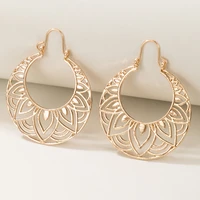 docona vintage hollow flower drop dangel earring for women bohemia geometry carved piercing earring statement jewelry accessory