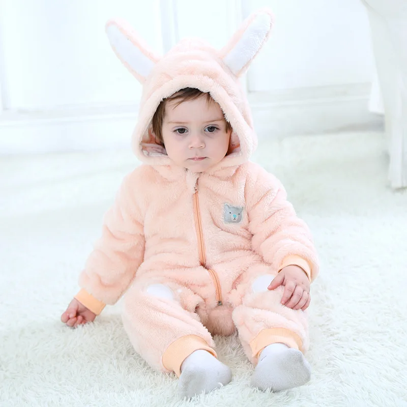 Pink Bear Коллекция года, осенне-зимняя одежда для новорожденных одежда унисекс на Хэллоуин комбинезоны для мальчиков, детский костюм с пандой для девочек, комбинезон для малышей возрастом от 3 до 24 месяцев - Цвет: Pink Bear