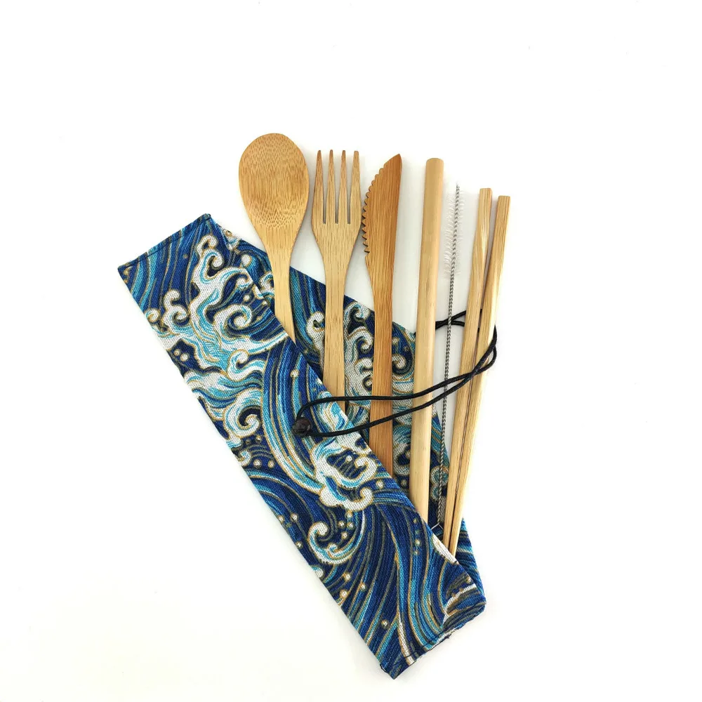 6 шт./компл. портативный экологически чистый набор столовых приборов в японском