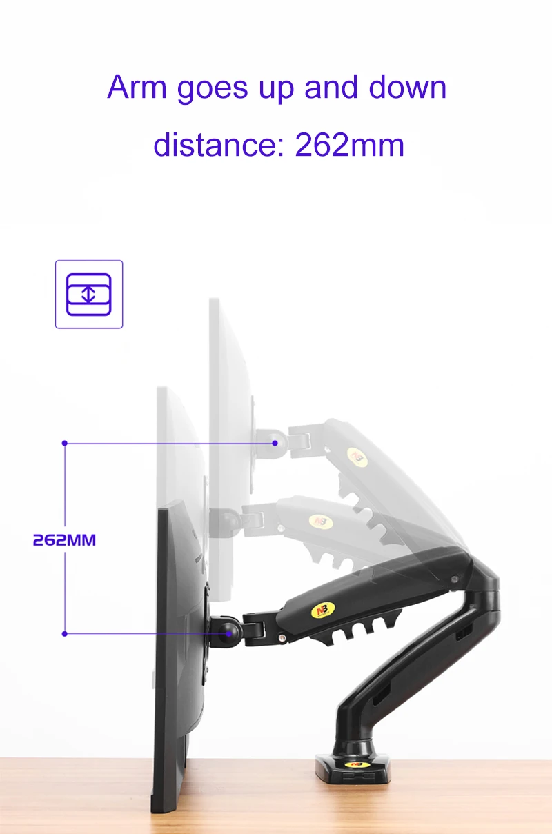 NORTH BAYOU F80 Gas Spring 17-30 inch Desktop LED LCD Monitor Mount Holder Arm Ergonomic Strut Flexi Load 2~9kgs | Компьютеры и офис
