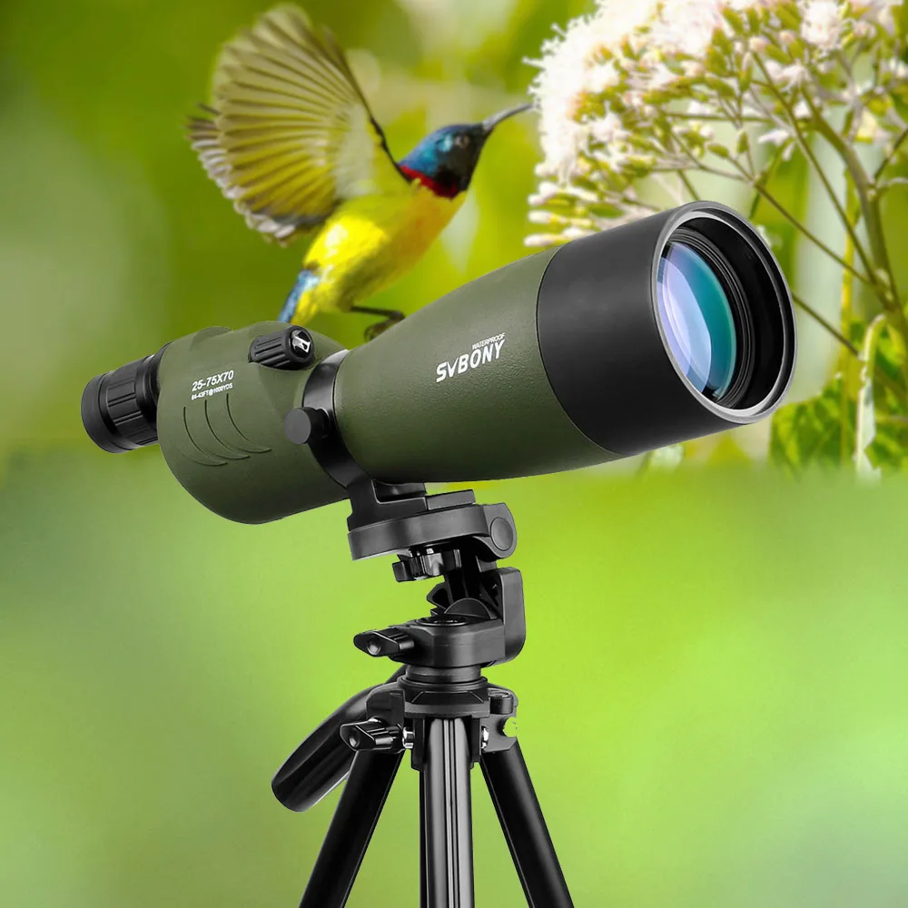 SVBONY 25-75x70mm с фокусирующей оптикой для наблюдения точечных целей SV17 BAK4 Водонепроницаемый цилиндрическим хвостовиком 180 De зум телескоп для наблюдение за птицами, охота F9326G